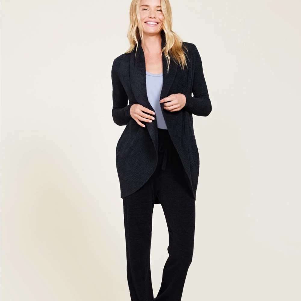 NWT BarefootDreams CozyChic Lite circle cardigan in black - XS